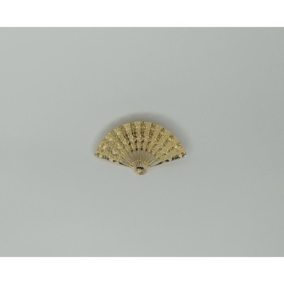Broche abanico dorado