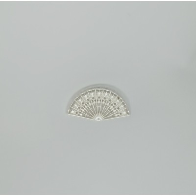 Broche abanico plateado