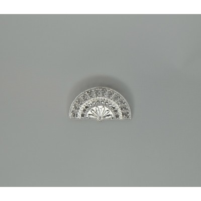 Broche abanico plateado