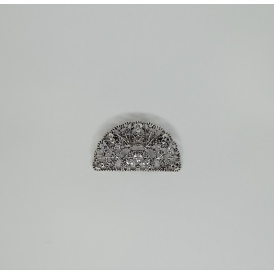 Broche abanico plateado