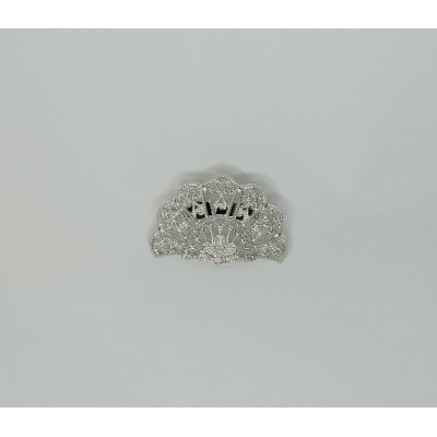 Broche abanico plateado
