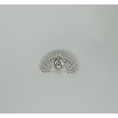 Broche abanico Rocío plateado