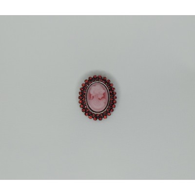 Broches camafaeo rojo redondo
