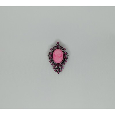 Broche camafeo rosa ovalado