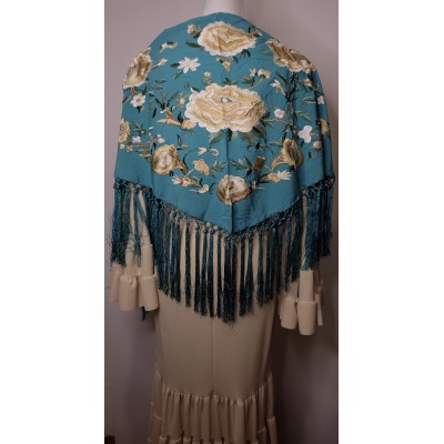 Manton begoña azul turquesa