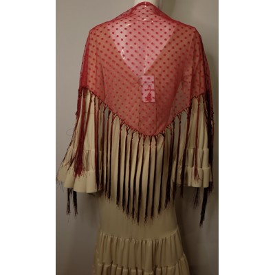 Mantón plumeti granate