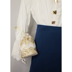 Bombonera blanco detalles dorados