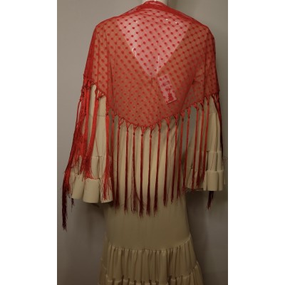 Mantón plumeti Rojo