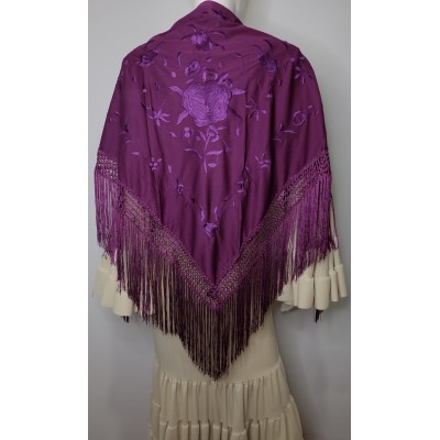 Mantón buganvilla bordado al tono