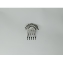 Peina abanico plateado