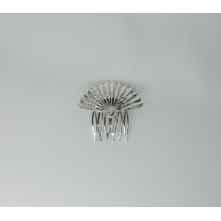 Peina abanico plateado