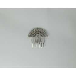 Peina abanico plateado