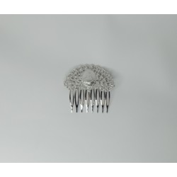 Peina abanico Rocío plateado