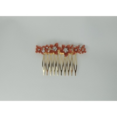 Peina flores coral dorado